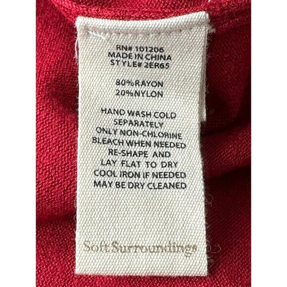 Soft Surroundings Sweater Womens Small Red Trieste Button Back Holiday Office - Picture 7 of 7
